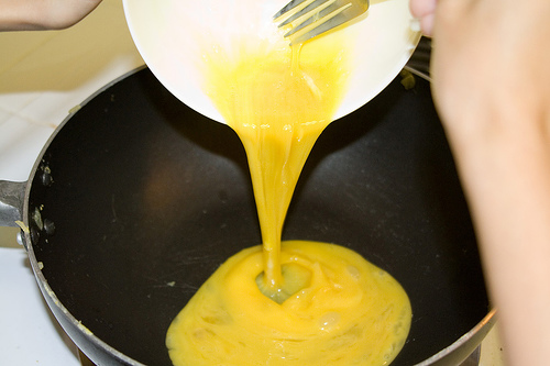 Pouring the Eggs